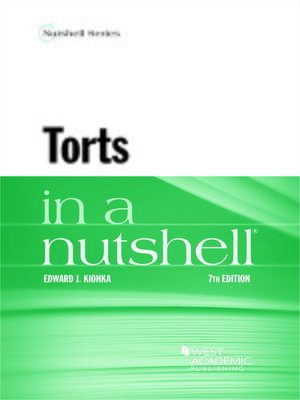 cover image of Torts in a Nutshell